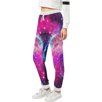 Galaxy Night Purple Space Print Unisex Sweatpants