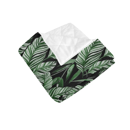 Palm Leaves Pattern Print Design PL09 Premium Quilt