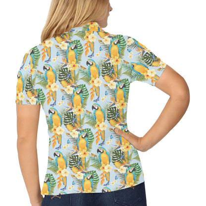 Parrot Pattern Print Design A04 Women's Polo Shirt