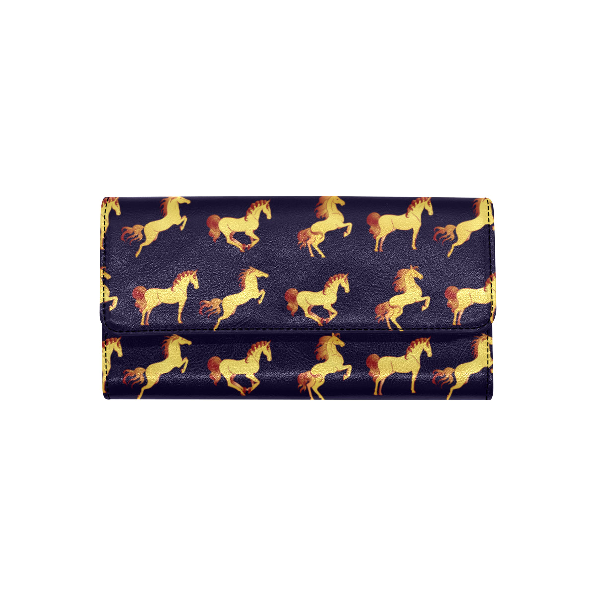Gold Horse Pattern Women's Trifold Wallet