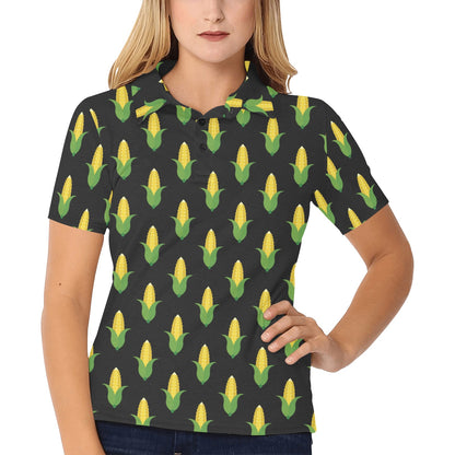 Corn Pattern Print Design 05 Women's Polo Shirt