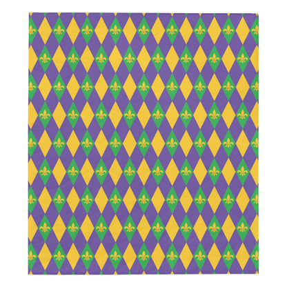 Mardi Gras Pattern Print Design 05 Premium Quilt