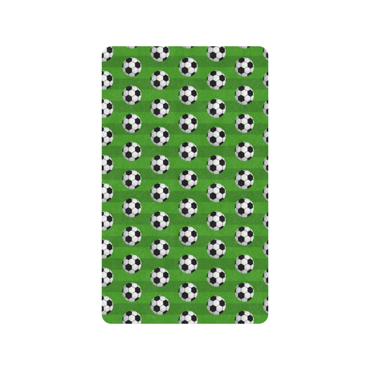 Soccer Ball Green Backgrpund Print Rubber Doormat