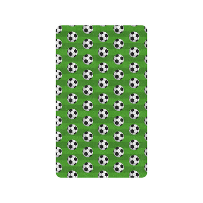 Soccer Ball Green Backgrpund Print Rubber Doormat
