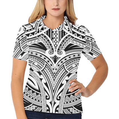 Maori Pattern Print Design 06 Women's Polo Shirt