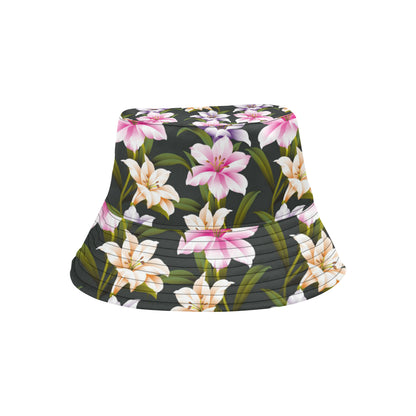 Lily Pattern Print Design LY01 Unisex Bucket Hat