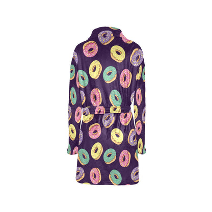 Donut Pattern Print Design DN08 Women's Fleece Robe