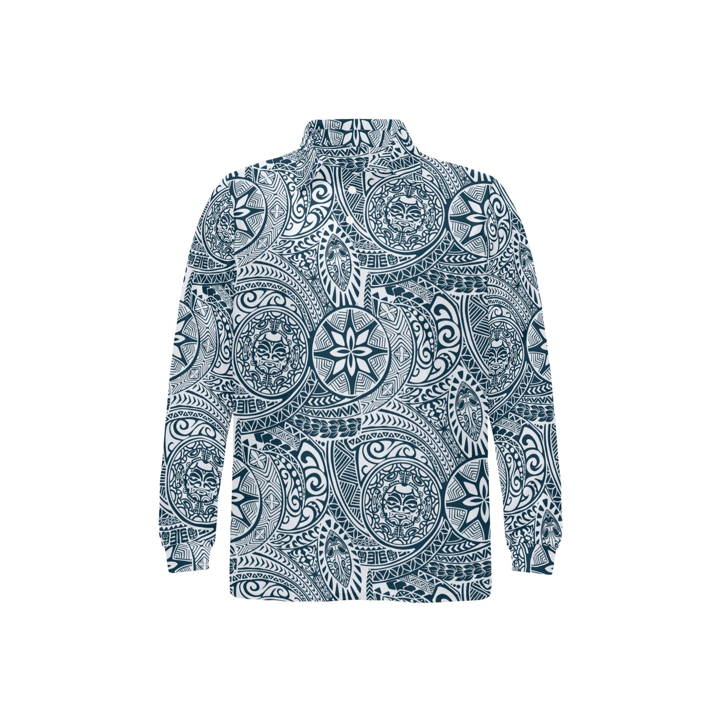 Polynesian Pattern Print Design A03 Long Sleeve Polo Shirt For Men's