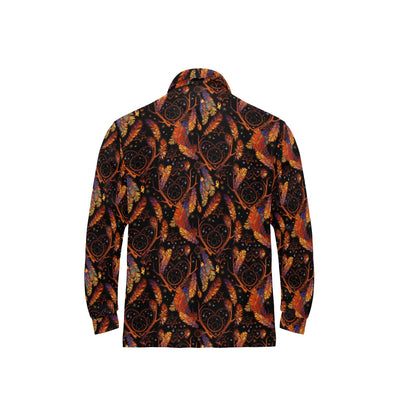 Dream Catcher Native American Design Long Sleeve Polo Shirt For Men's