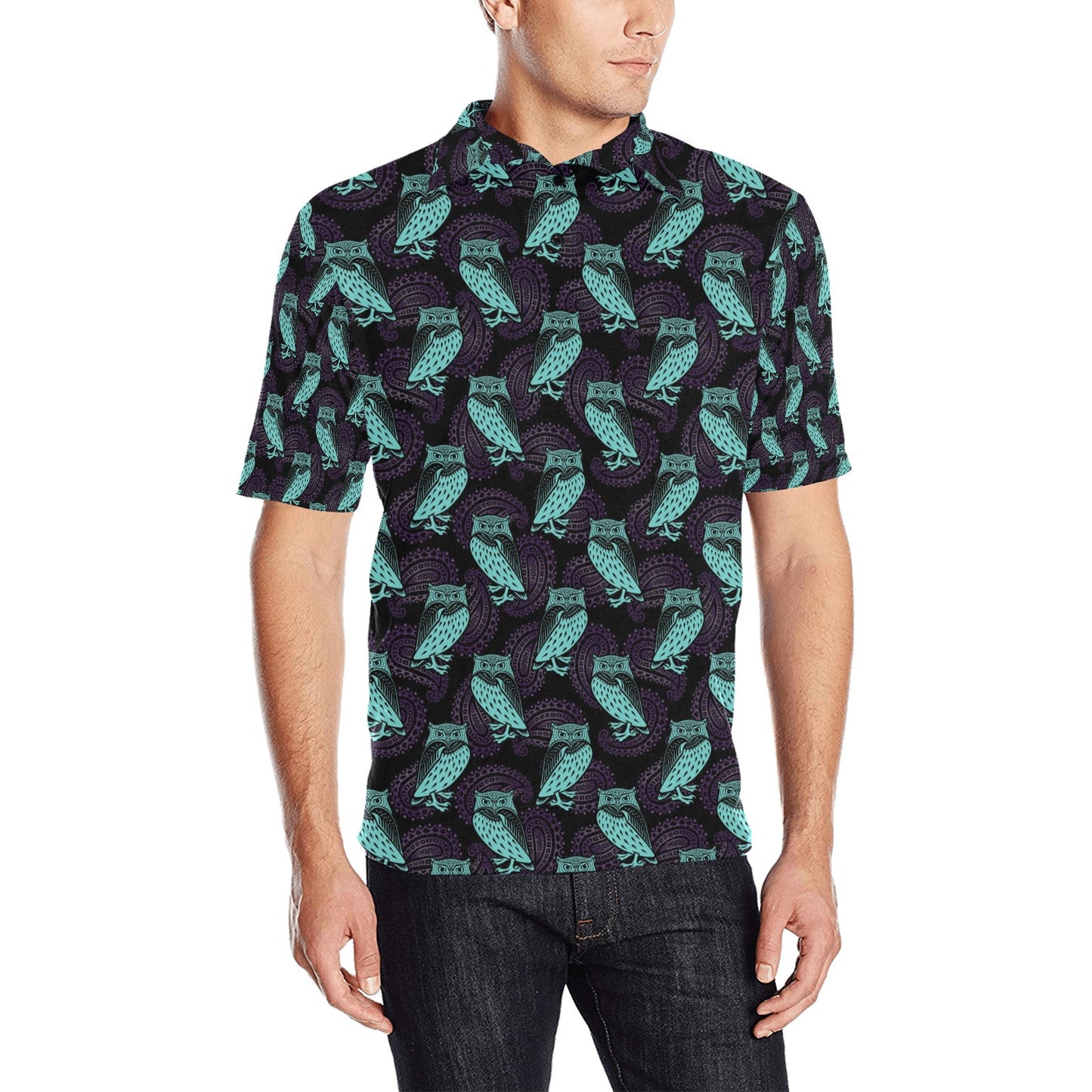 Tribal Pattern Print Design LKS3010 Men Polo Shirt