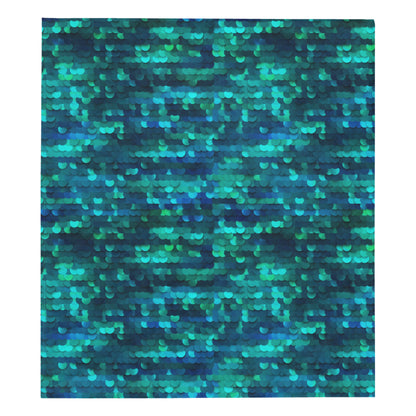 Mermaid Scales Pattern Print Design 06 Premium Quilt