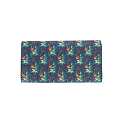 Aquarius Zodiac Pattern Print Design 03 Women's Trifold Wallet