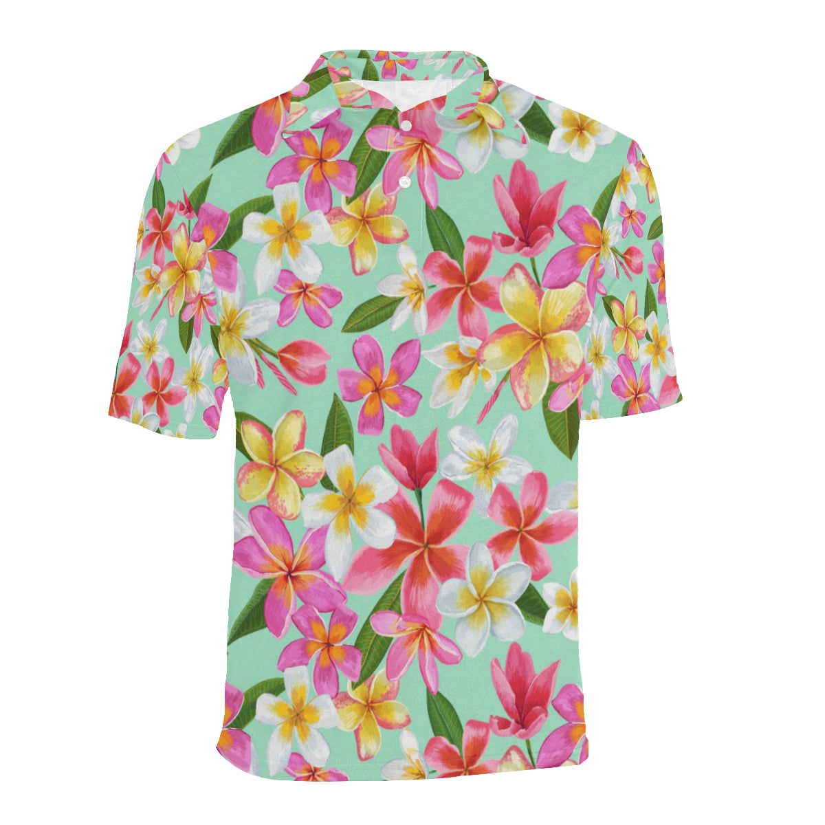 Plumeria Pattern Print Design PM014 Men Polo Shirt