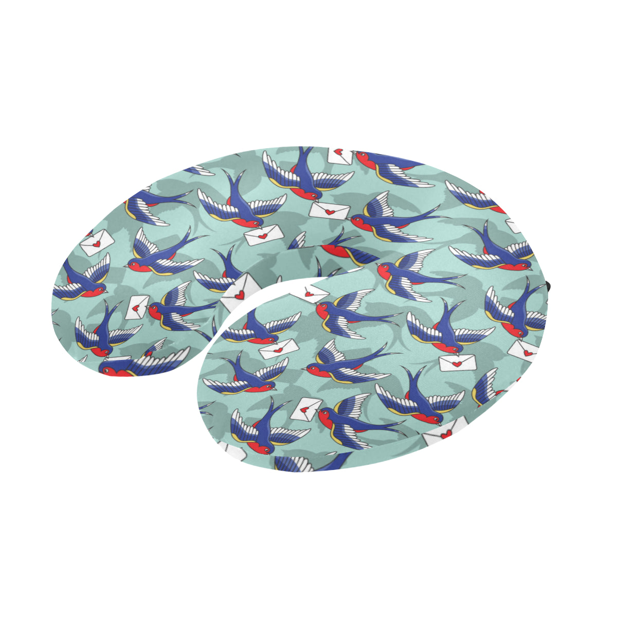 Swallow Bird Pattern Print Design 02 U-Shaped Travel Neck Pillow
