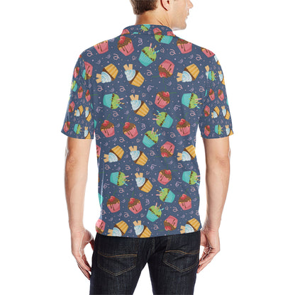 Cupcake Pattern Print Design 02 Men Polo Shirt