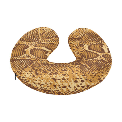 Python Brown Pattern Print Design A03 U-Shaped Travel Neck Pillow