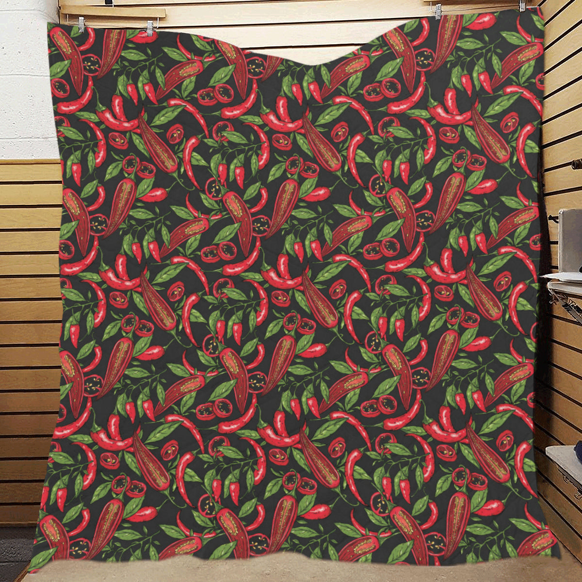 Chilli Pepper Pattern Print Design 02 Premium Quilt