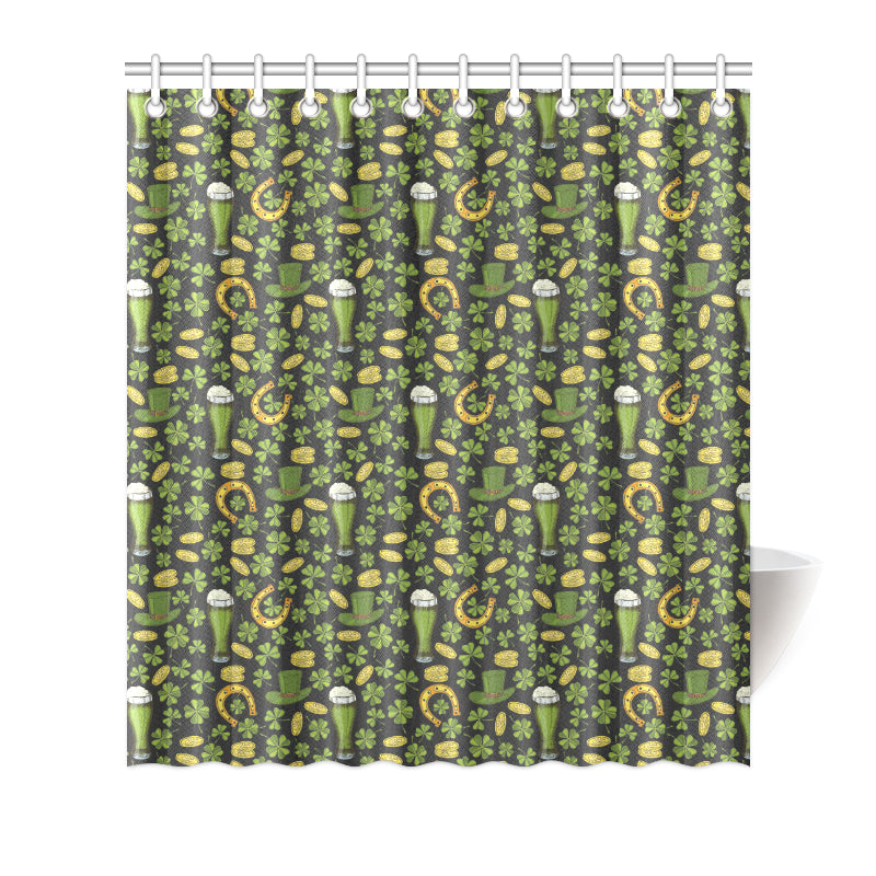 Clover St Patricks Pattern Print Design 03 Shower Curtain