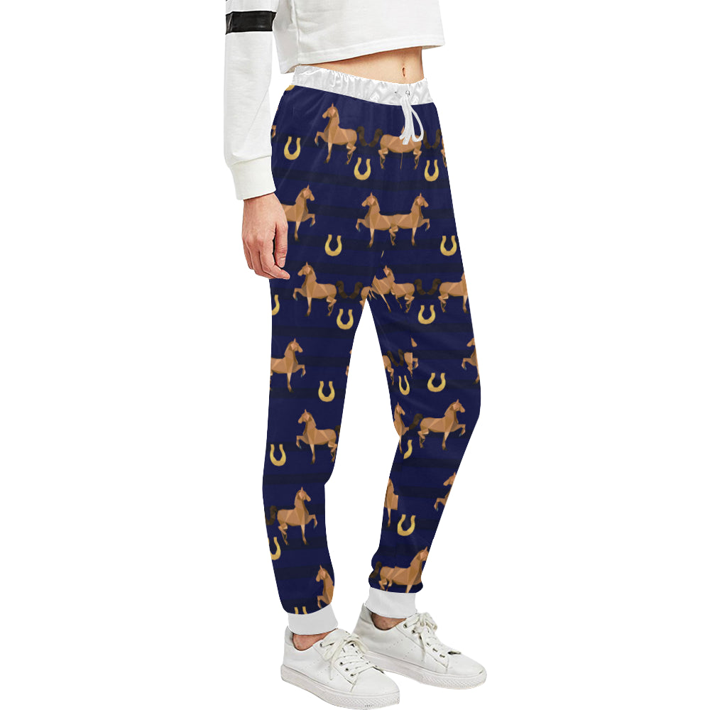 Horse Luxury Themed Pattern Print Unisex Sweatpants