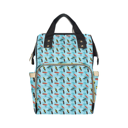 Surfboard Themed Pattern Diaper Bag Backpack