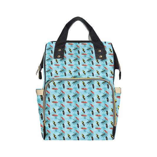 Surfboard Themed Pattern Diaper Bag Backpack