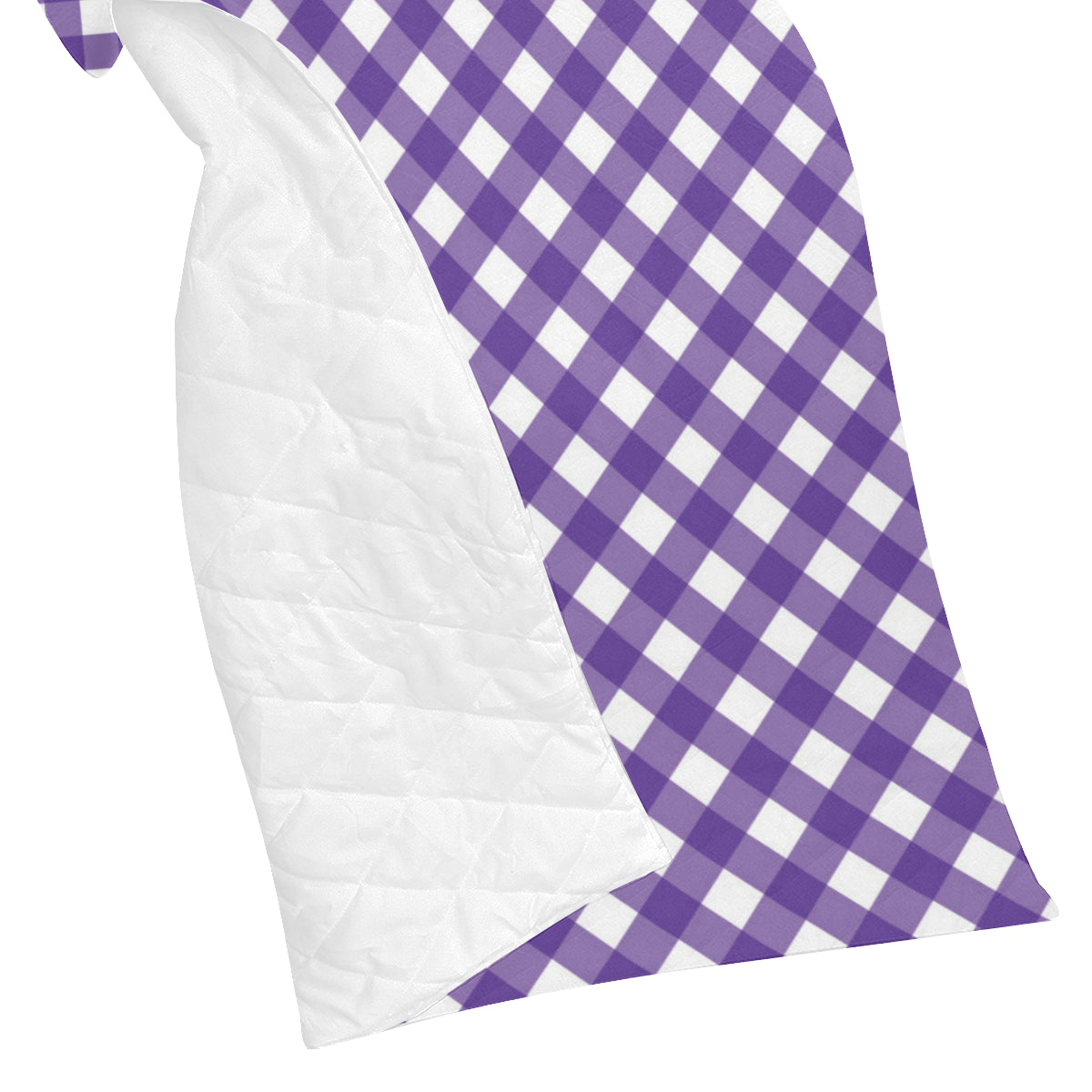 Gingham Purple Pattern Print Design 03 Premium Quilt