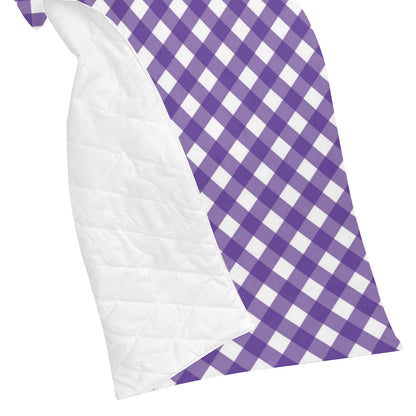 Gingham Purple Pattern Print Design 03 Premium Quilt