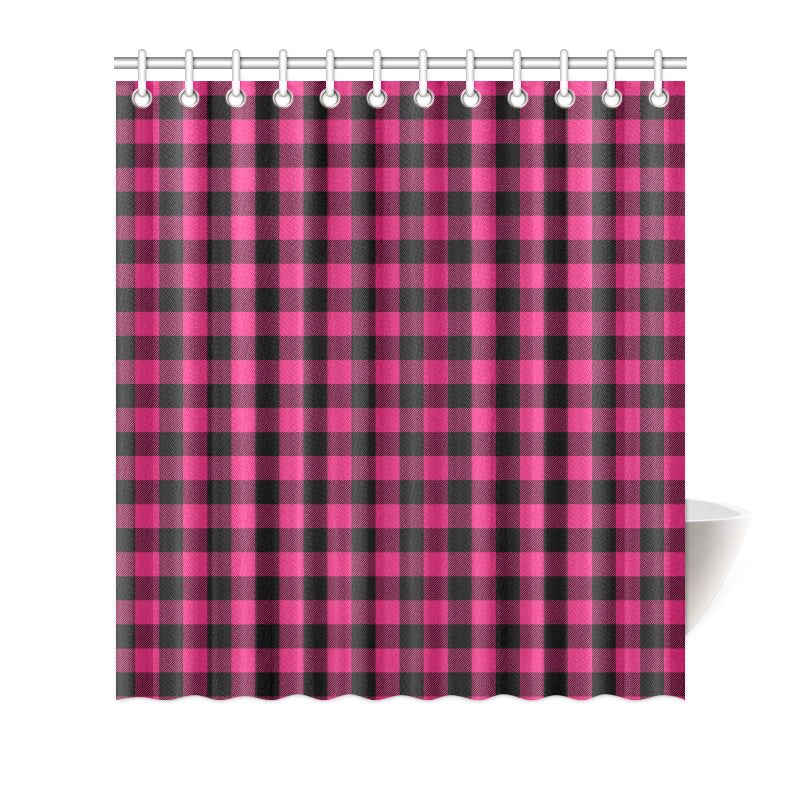 Pink Tartan Plaid Pattern Shower Curtain