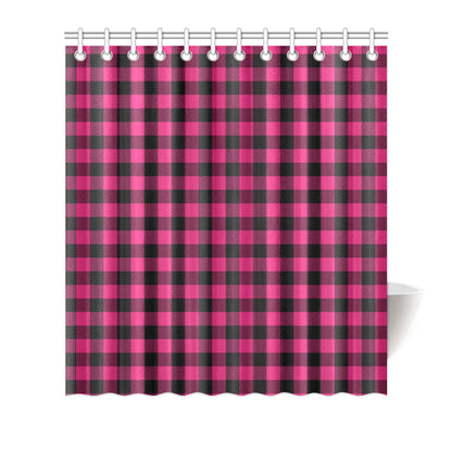Pink Tartan Plaid Pattern Shower Curtain