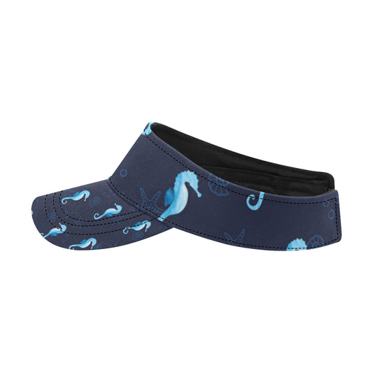 SeaHorse Blue neon Pattern Print Design 03 Unisex Sun Visor