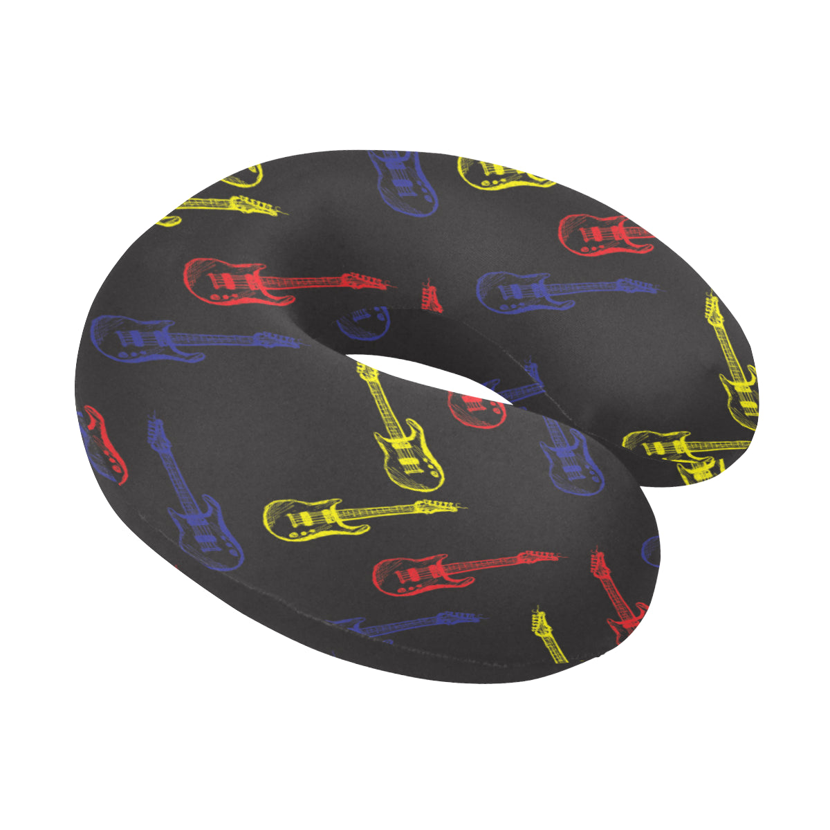 Electric Guitar Pattern Print Design 03 U-Shaped Travel Neck Pillow