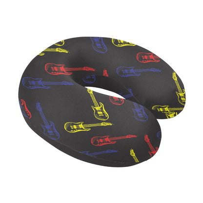 Electric Guitar Pattern Print Design 03 U-Shaped Travel Neck Pillow