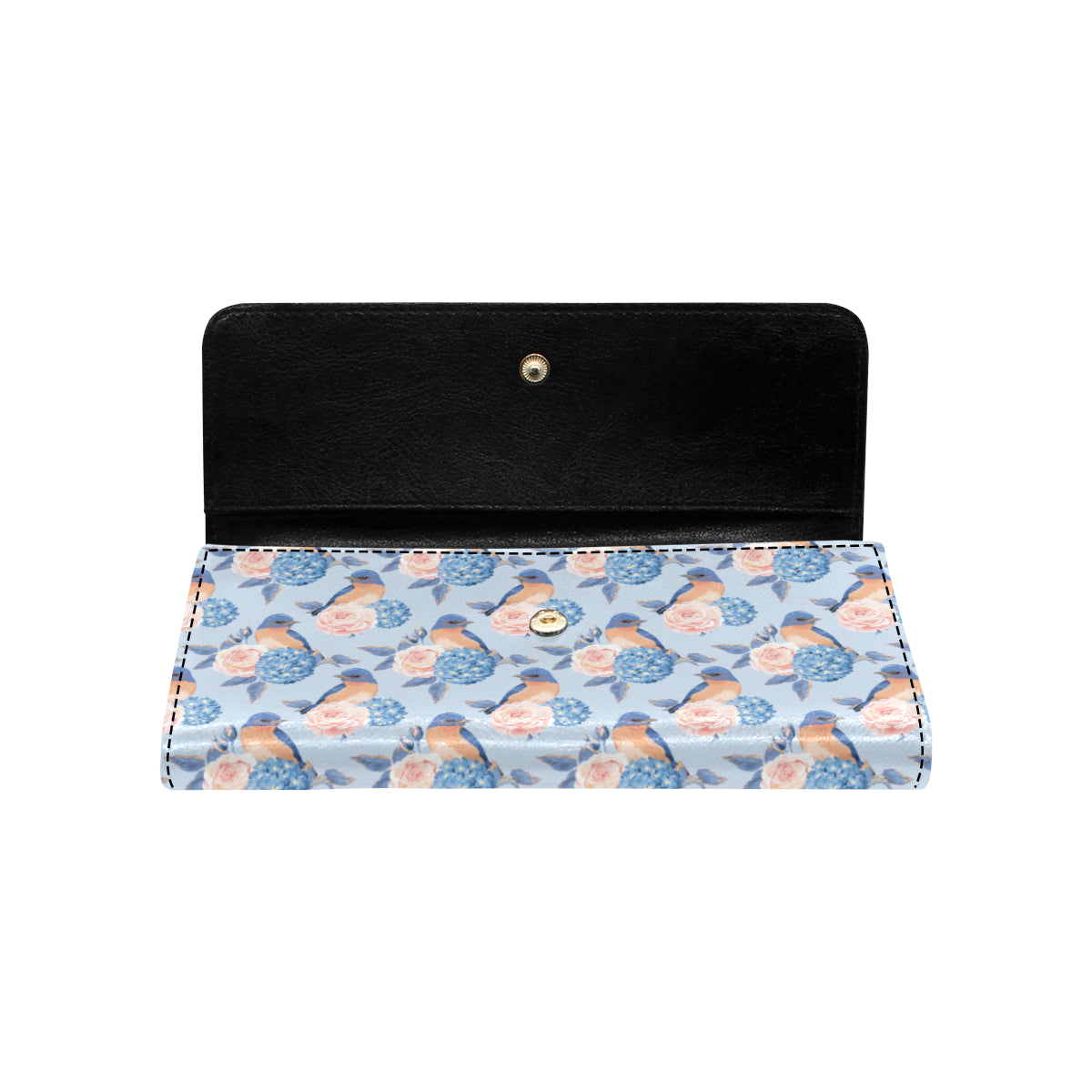 Bluebird Pattern Print Design 01 Women's Trifold Wallet