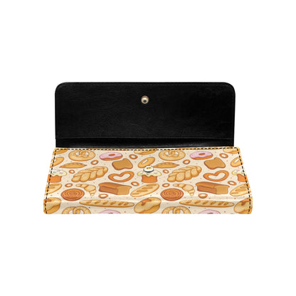 Bread Pattern Print Design 01 Women's Trifold Wallet