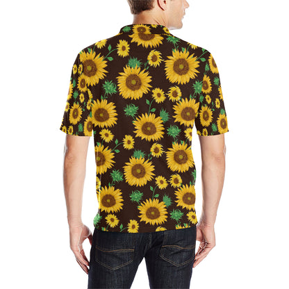 Sunflower Pattern Print Design SF01 Men Polo Shirt