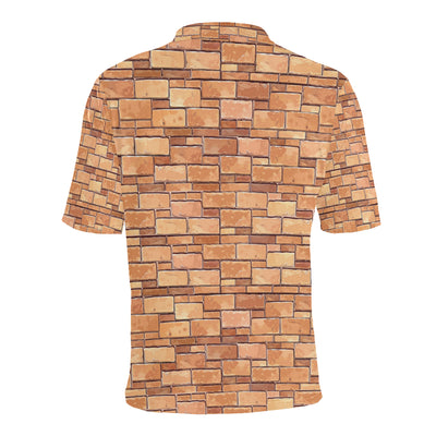 Brick Pattern Print Design 01 Men Polo Shirt