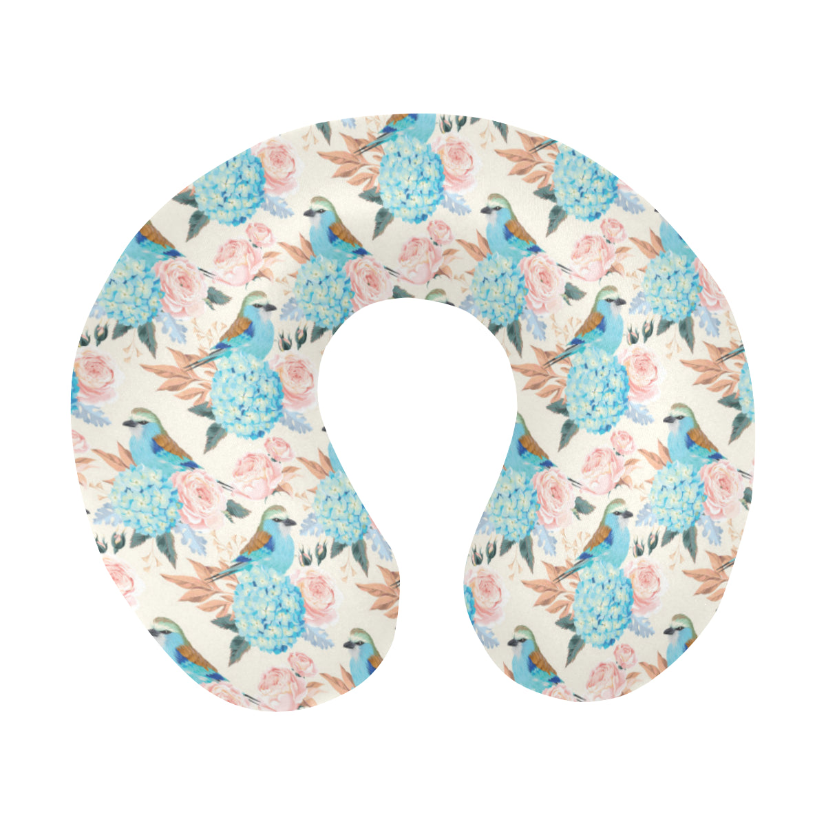 Bluebird Pattern Print Design 03 U-Shaped Travel Neck Pillow