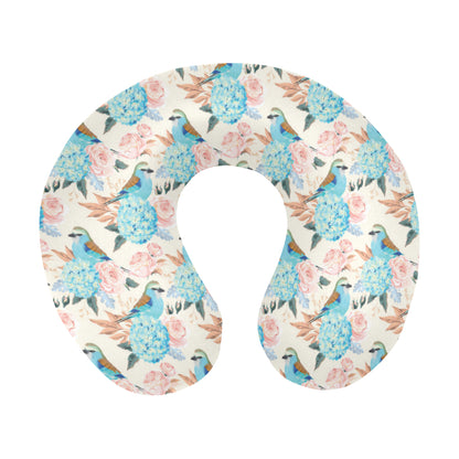 Bluebird Pattern Print Design 03 U-Shaped Travel Neck Pillow