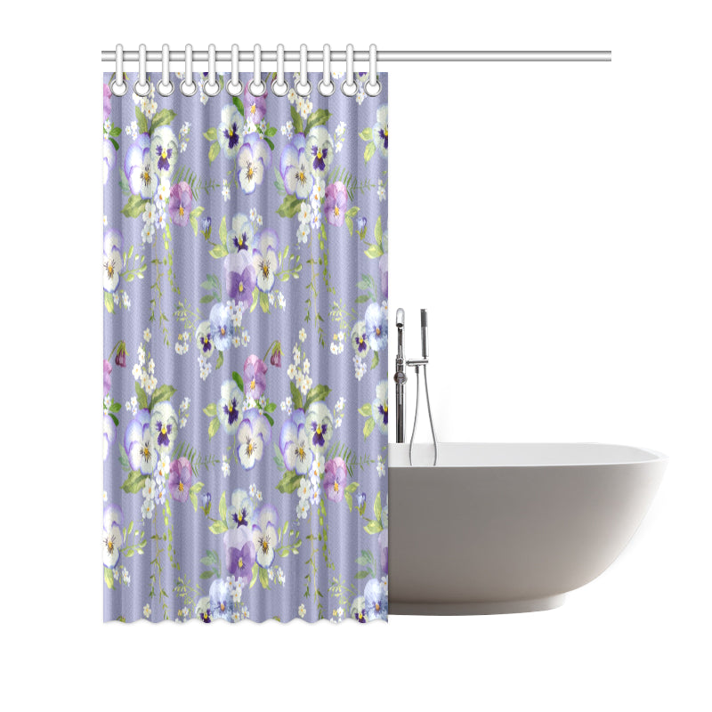 Pansy Pattern Print Design PS05 Shower Curtain