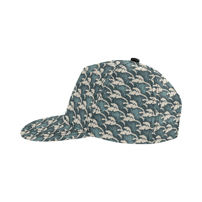 Wave Art Print Snapback Cap