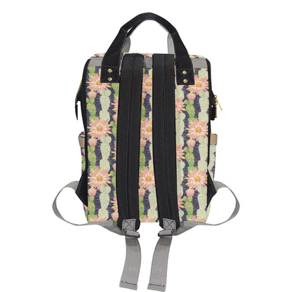 Cactus Pattern Print Design 01 Diaper Bag Backpack