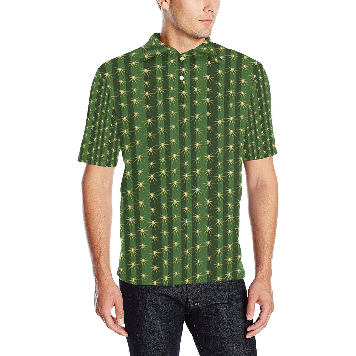Cactus Skin Print Pattern Men Polo Shirt