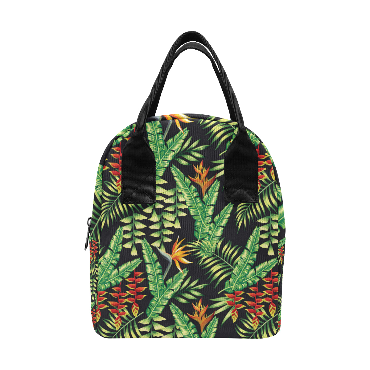 Hawaiian Flower Tropical Palm Leaves Insulated Lunch Bag