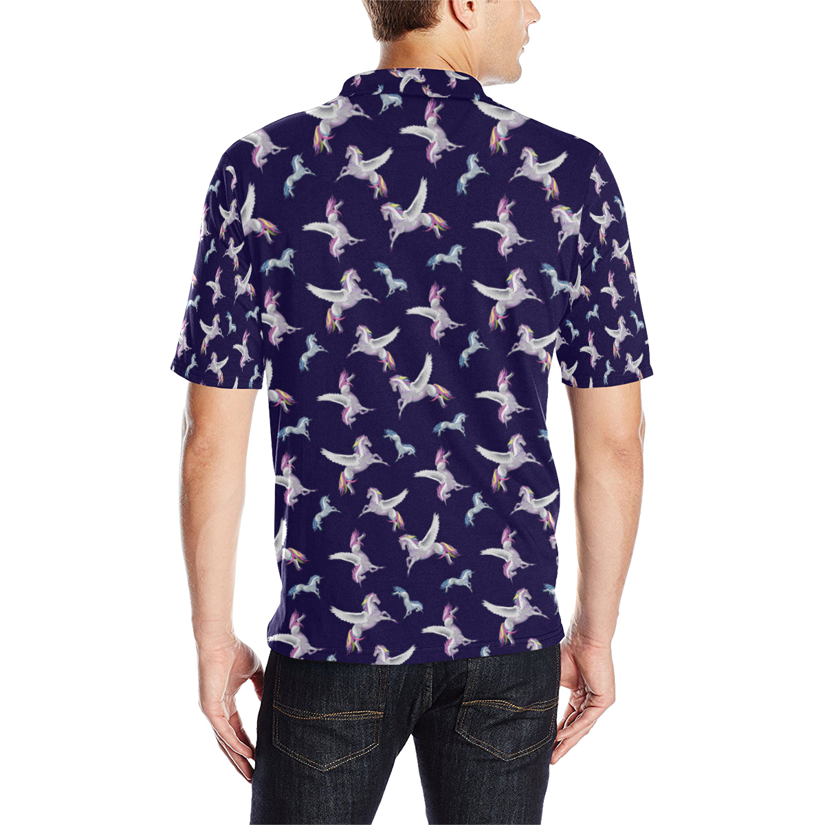Pegasus Pattern Print Design 02 Men Polo Shirt