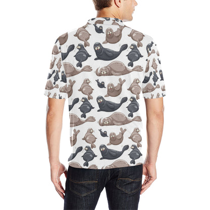 Sea Lion Pattern Print Design 02 Men Polo Shirt