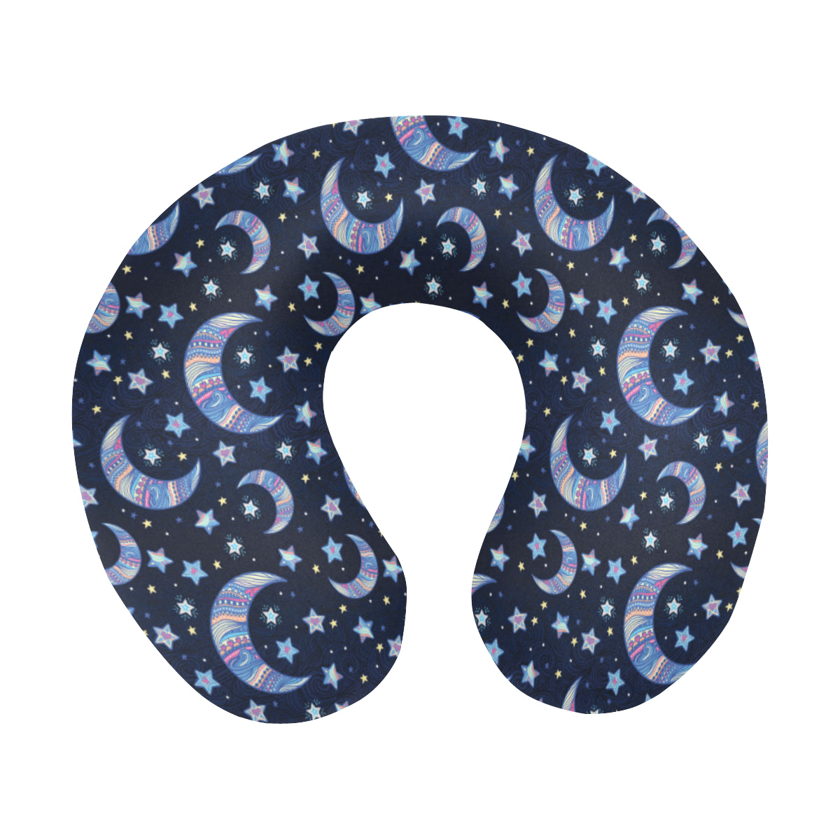 Celestial Moon Pattern Print Design 03 U-Shaped Travel Neck Pillow