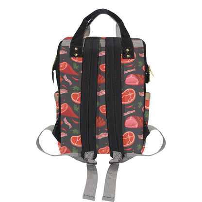 Meat Pattern Print Design 03 Diaper Bag Backpack