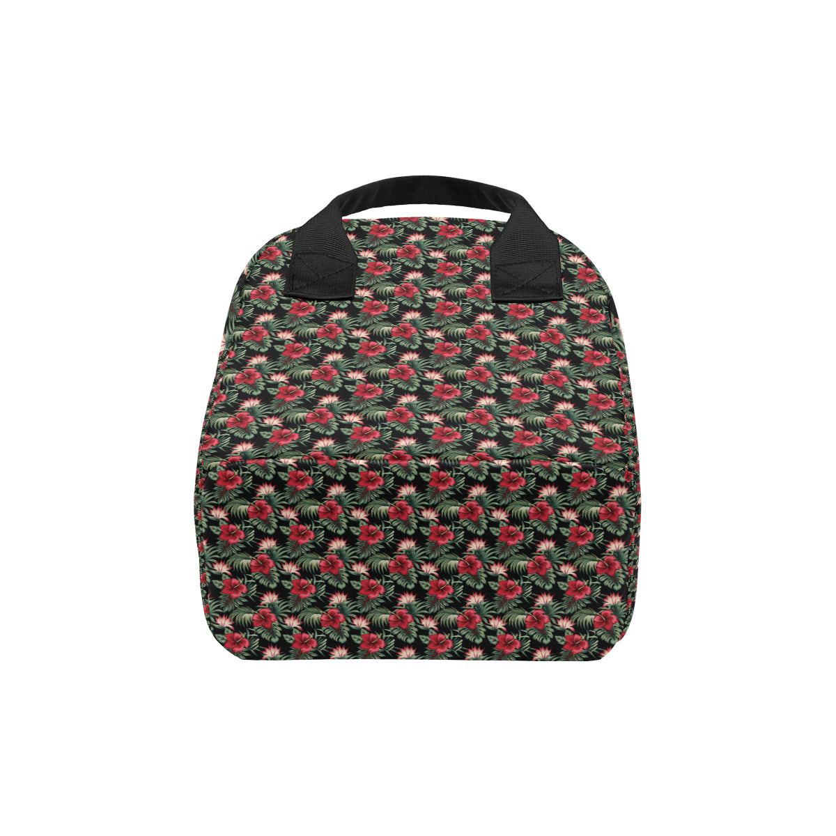 Flower Hawaiian Red Hibiscus Design Print Insulated Lunch Bag