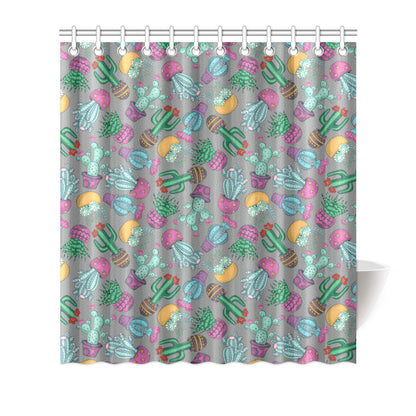 Cactus Colorful Print Pattern Shower Curtain