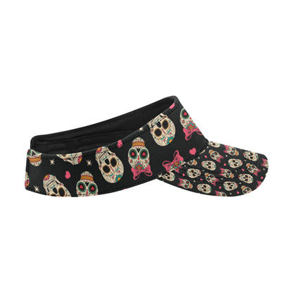 Sugar Skull Pink Bow Themed Print Unisex Sun Visor
